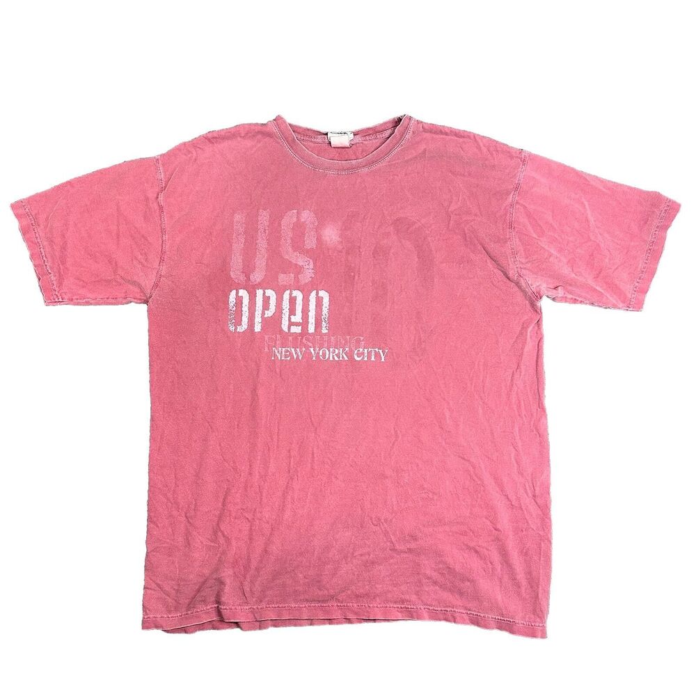 Faded Vantage 2010 US Open New York City Flushing Tee T Shirt Size Large Red‎